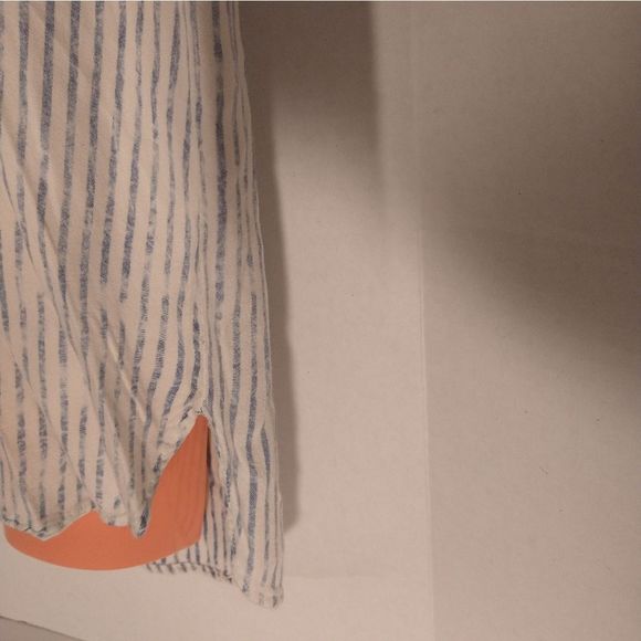 Harper Button Down Shirt Distressed Blue Stripe Sz Medium Faded Distressed Style - Picture 8 of 9